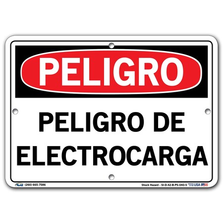 Vestil Polystyrene Sign, 9-1/2" Height, 12-1/2" Width, Polystyrene, Rectangle, Spanish SI-D-42-B-PS-040-S